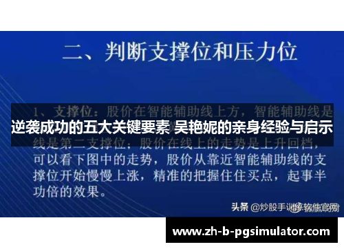 逆袭成功的五大关键要素 吴艳妮的亲身经验与启示